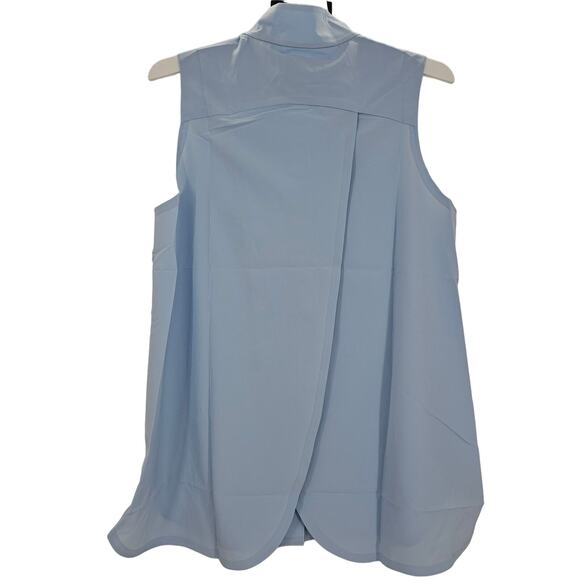 Ministry of Supply Womans size XS Juno Mock Neck Tank Top Draped Back Blue NEW - Picture 3 of 8